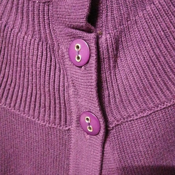 The Limited Purple Ribbed Knit Cardigan Button Up Size Small - Picture 2 of 7